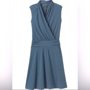 Prana Corissa Organic Cotton Blend Dress M Atlantic/Blue Sleeveless Timeless